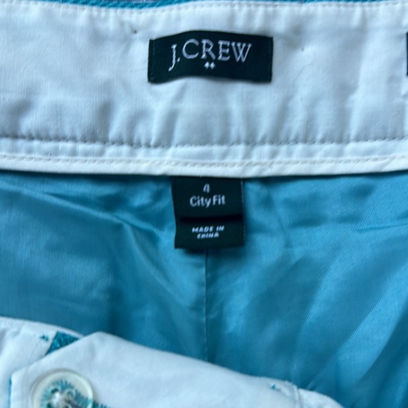 J. Crew Factory Aqua Herringbone City Fit Skimmer Pants 4 Small - Picture 4 of 6